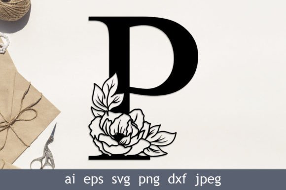 Download Flower Letter P Laser Engraving Svg - Laser engraving svg Collection