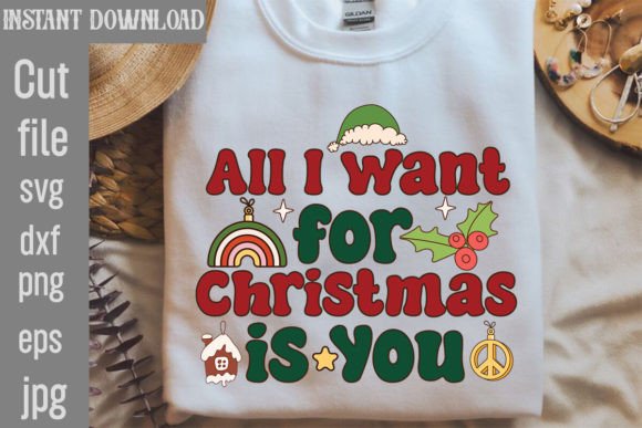 Download All I Want for Christmas is You Retro PNG - Christmas is you Collection
