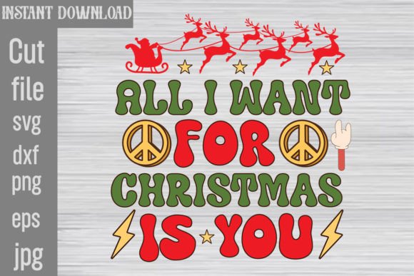 Download All I Want for Christmas is You Retro PNG - Christmas is you Collection