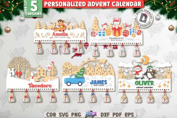 Download Christmas Advent Calendar Laser Cut Set - Advent calendar Collection